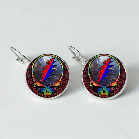 Grateful Dead SYF Round Drop Earrings - Picture 1 of 2